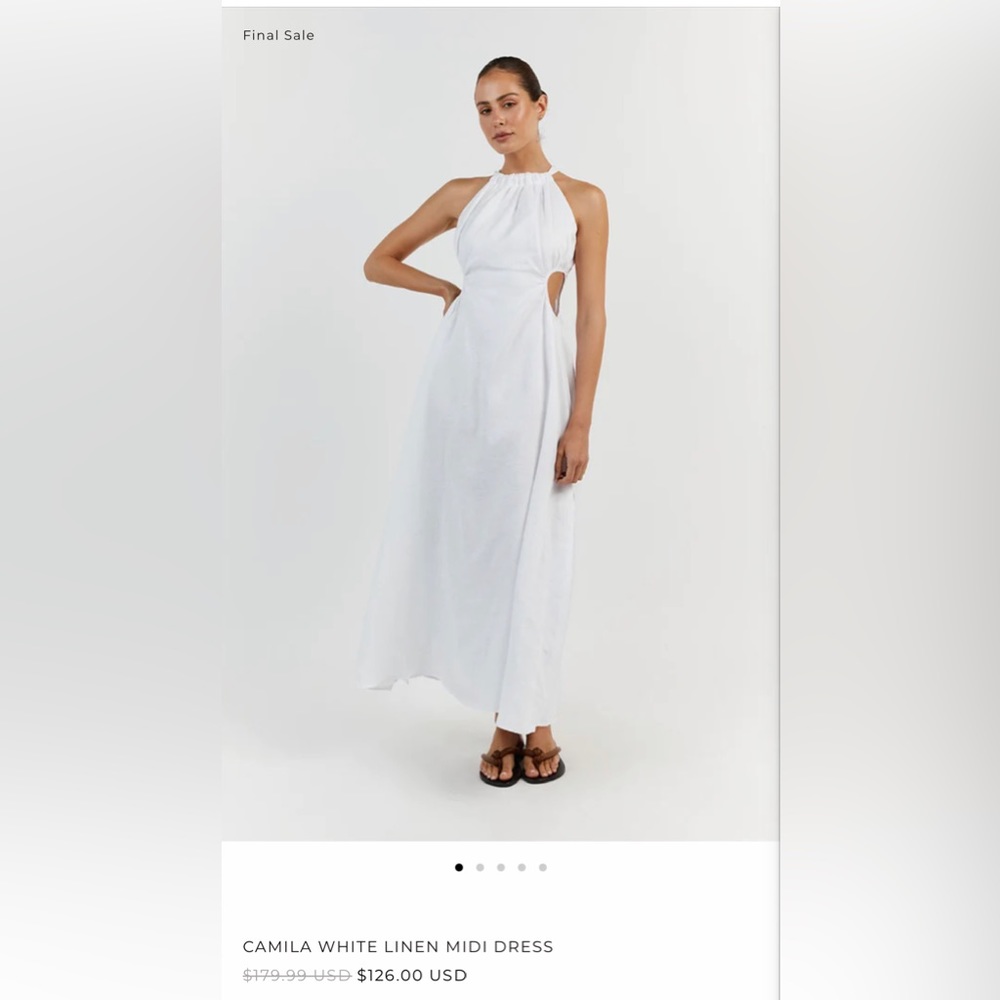 Elegant White Halter Dress